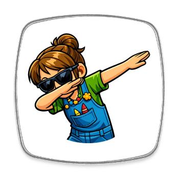 Dabbing Kindergarten Teacher - Square fridge magnet - white - Front