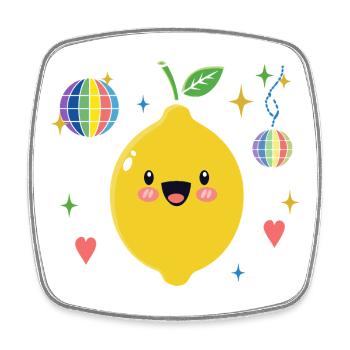 Pride Lemon Disco Illustration - Square fridge magnet - white - Front