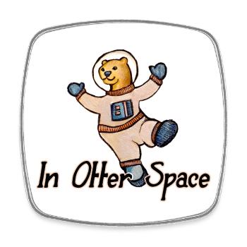 Dans Otter Space Astronaut - Magnet carré - blanc - Devant
