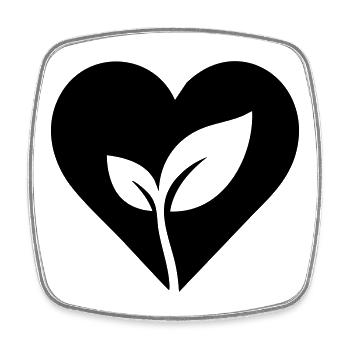 Gardener heart with plant - Square fridge magnet - white - Front