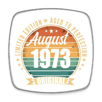 August 1973 Anniversary Limited Edition Vintage - Square fridge magnet - white - Front