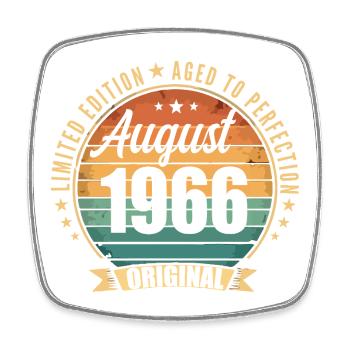 August 1966 Anniversary Limited Edition Vintage - Square fridge magnet - white - Front
