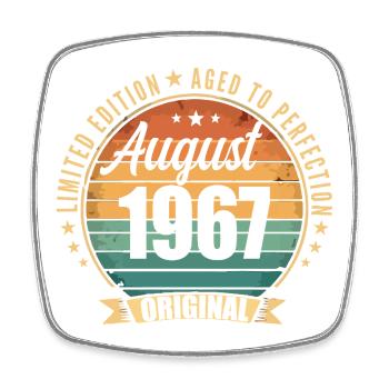 Août 1967 Anniversaire Édition Limitée Vintage - Magnet carré - blanc - Devant