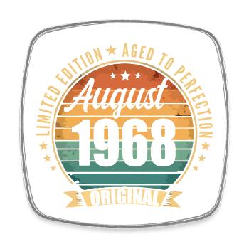 August 1968 Anniversary Limited Edition Vintage - Square fridge magnet - white - Front