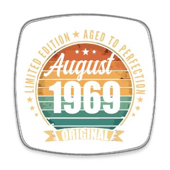 August 1969 Anniversary Limited Edition Vintage - Square fridge magnet - white - Front