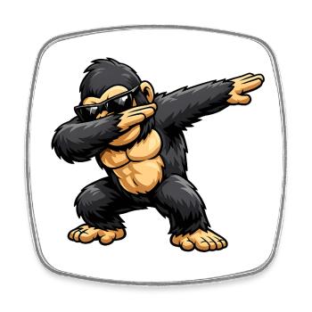Dabbing Gorilla - Viereckiger Kühlschrankmagnet - Weiß - Vorne