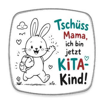 KiTa Abschied Bunny - Viereckiger Kühlschrankmagnet - Weiß - Vorne