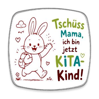 Kita Abschied Bunny Tschüss Mama - Viereckiger Kühlschrankmagnet - Weiß - Vorne