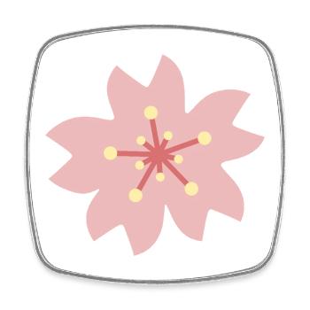 Rouge Sakura Blütenblüte - Viereckiger Kühlschrankmagnet - Weiß - Vorne