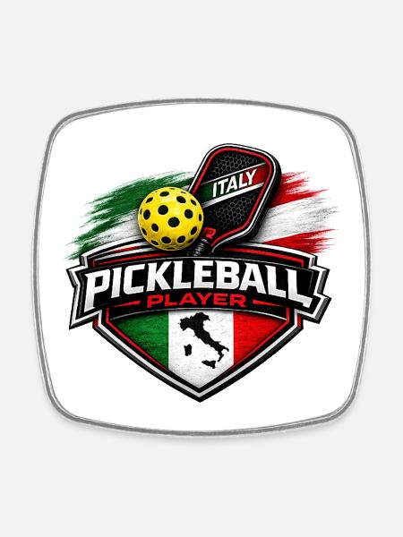 Pickleball ITALY - Square fridge magnet - white