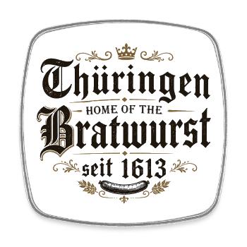 Thüringen Bratwurst Heritage 1613 - Viereckiger Kühlschrankmagnet - Weiß - Vorne