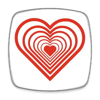 Infinite Red Heart - Square fridge magnet - white - Front