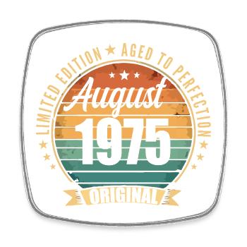 Vintage August 1975 Anniversary Limited Edition - Square fridge magnet - white - Front