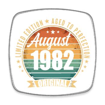 Vintage Août 1982 Anniversaire Édition Limitée  - Magnet carré - blanc - Devant