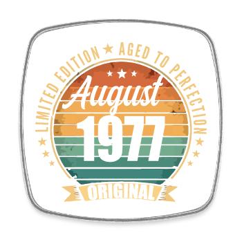Vintage August 1977 Anniversary Limited Edition - Square fridge magnet - white - Front