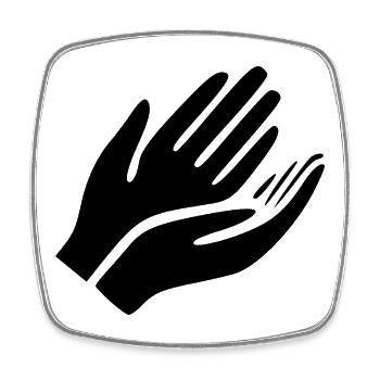 Open Hands Gesture - Square fridge magnet - white - Front