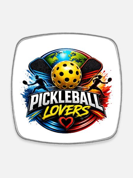 PICKLEBALL LOVERS - Square fridge magnet - white