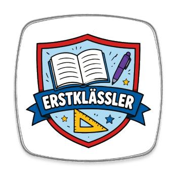 Erstklässler Lernheld Schild - Viereckiger Kühlschrankmagnet - Weiß - Vorne