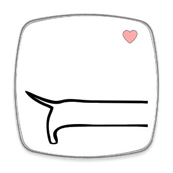 Minimalist Dog Back - Square fridge magnet - white - Front