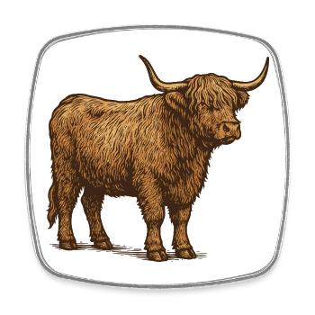 Highlander - Square fridge magnet - white - Front