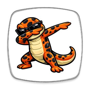 Dabbing Salamander - Viereckiger Kühlschrankmagnet - Weiß - Vorne