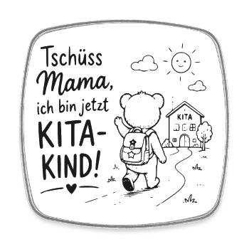 Tschüss Mama Kita Kind Abschied - Viereckiger Kühlschrankmagnet - Weiß - Vorne
