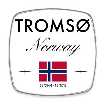 Tromsø Norwegen Koordinaten Reise Souvenir - Viereckiger Kühlschrankmagnet - Weiß - Vorne