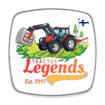 Traktorlegenden Finnland - Viereckiger Kühlschrankmagnet - Weiß - Vorne