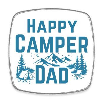 PAPA CAMPEUR HEUREUX - Magnet carré - blanc - Devant