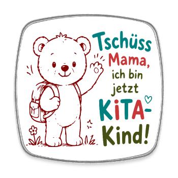 Kita Abschied Bär Motiv - Viereckiger Kühlschrankmagnet - Weiß - Vorne