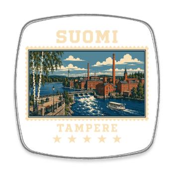 Finnland Tampere Vintage Reisemarke - Viereckiger Kühlschrankmagnet - Weiß - Vorne