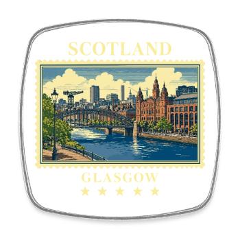 Schottland_Glasgow_Vintage_Reisemarke - Viereckiger Kühlschrankmagnet - Weiß - Vorne