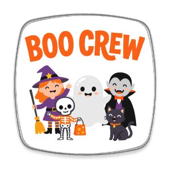 Boo Crew Halloween-Freunde - Viereckiger Kühlschrankmagnet - Weiß - Vorne