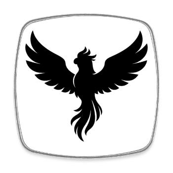 Phoenix - Viereckiger Kühlschrankmagnet - Weiß - Vorne