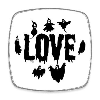 Halloween LOVE Halloween Pumpkin Ghost - Viereckiger Kühlschrankmagnet - Weiß - Vorne