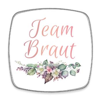 Team Braut Ringe Blumen JGA Junggesellenabschied - Viereckiger Kühlschrankmagnet - Weiß - Vorne