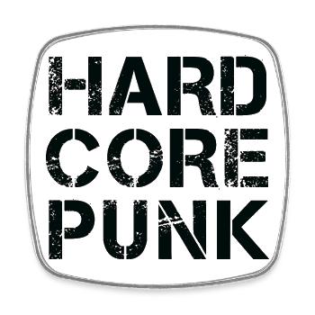 Hardcore Punk Distressed Typografie - Viereckiger Kühlschrankmagnet - Weiß - Vorne