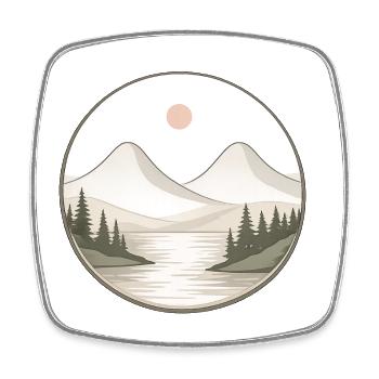 Gebirgslandschaft - Viereckiger Kühlschrankmagnet - Weiß - Vorne