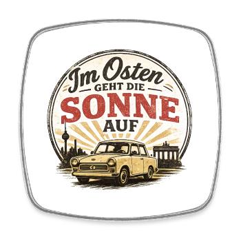 Osten Sonnenaufgang Ossi - Viereckiger Kühlschrankmagnet - Weiß - Vorne