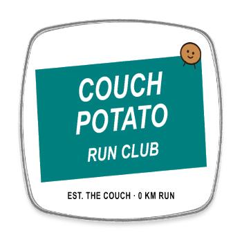 Couch Potato Laufclub - Viereckiger Kühlschrankmagnet - Weiß - Vorne