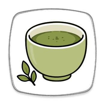 Minimalistische Matcha-Teetassen-Illustration - Viereckiger Kühlschrankmagnet - Weiß - Vorne