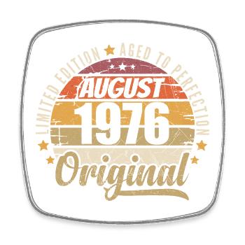August 1976 Retro Vintage Birthday August 1976 - Square fridge magnet - white - Front