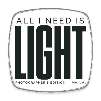 All I Need Is Light | Photographer's Edition - Square fridge magnet - white - Front