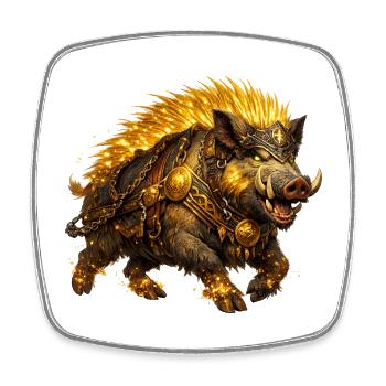 Gullinborsti – The Golden Boar of the Vikings - Square fridge magnet - white - Front