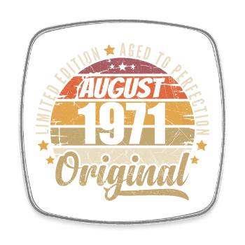 August 1971 Retro Vintage Birthday August 1971 - Square fridge magnet - white - Front