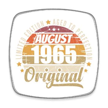 August 1965 Retro Vintage Birthday August 1965 - Square fridge magnet - white - Front