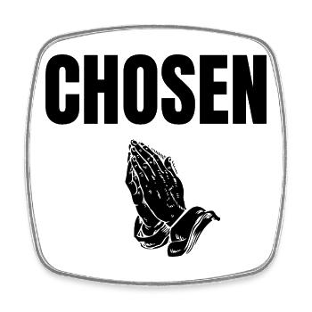 CHOSEN Praying Hands Streetwear Faith Design - Square fridge magnet - white - Front
