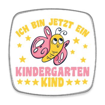  Kindergarten Schmetterling Ich bin jetzt ein - Viereckiger Kühlschrankmagnet - Weiß - Vorne