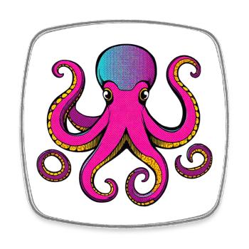 Eight arms full of color - Square fridge magnet - white - Front
