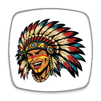 Laughing Chief Color Fire - Square fridge magnet - white - Front
